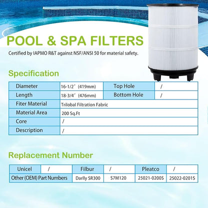Savener® S7M120 System 3 Inner and Outer Pool Filter, Compatible - Image 4