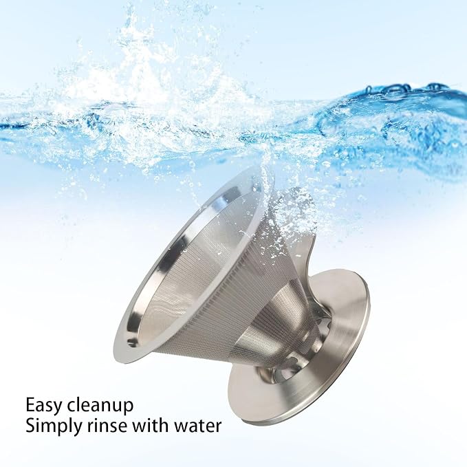 Paperless Pour Over Coffee Strainer, Premium Stainless Steel Coffee Dripper - Image 3