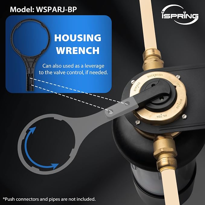 iSpring WSP50ARJ-BP Whole House Prefilter, Spin-Down Sediment Water Filter - Image 5