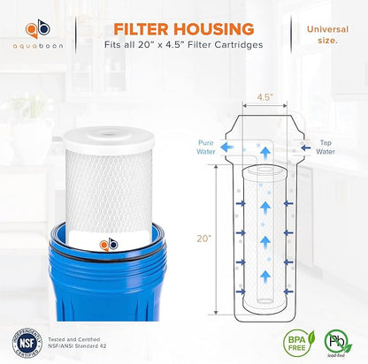 Aquaboon 5 Micron 20 x 4.5 Premium CTO Activated Carbon Water Filter Cartridge - Image 2