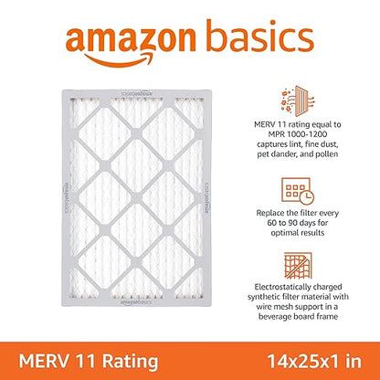 Amazon Basics 14x25x1 Air Filter 6 Pack, MERV 11 AC Furnace Filters - Image 2