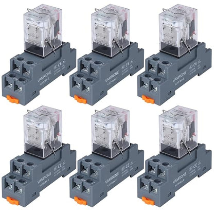 6PCS Electromagnetic Power Relay, 8-Pin 10 AMP 24V AC Relay Coil by VAMRONE