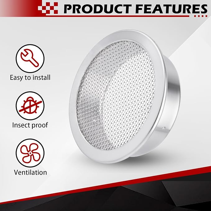 2-Inch Round Open Screen Vent, Mill Finish, 12 Pack - Image 3