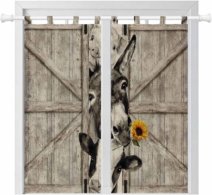 Funny Farm Animals Living Room Curtains 84 Inch Length, Window Curtains Tab Top by Unknown