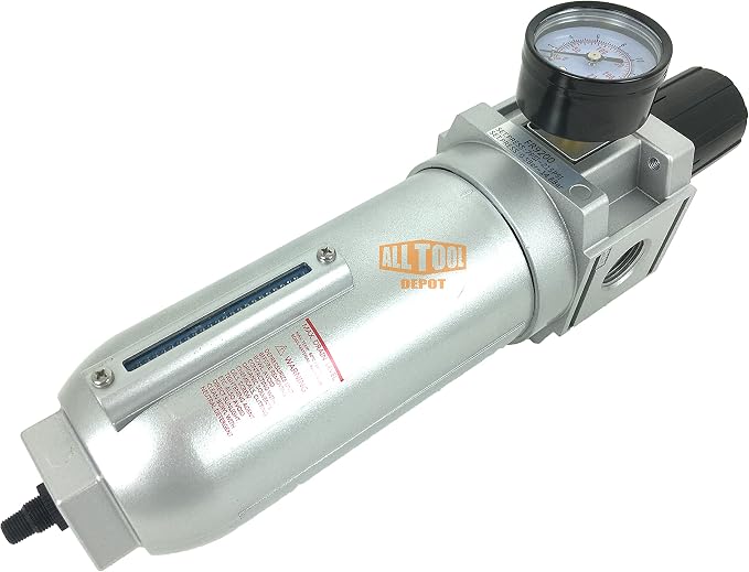 1" NPT SUPER DUTY Compressed Air In Line Filter Regulator Combo Piggyback - Image 3