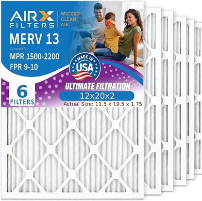 AIRX FILTERS WICKED CLEAN AIR. 12x20x2 Air Filter MERV 13 Electrostatic Pleated by AIRXFILTERSWICKEDCLEANAIR