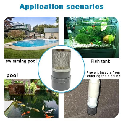 1.5 inch Stainless Steel Filter Cover Connected to 1.5 inch/DN40 Grey PVC - Image 5