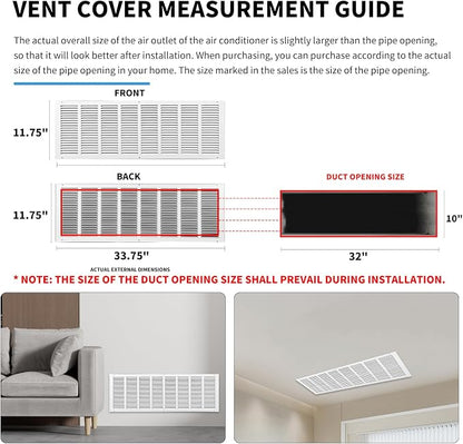 32 x 10 Vent Cover, Air Return Vent Cover, Flat Vent Cover, Rejillas De Aire - Image 4