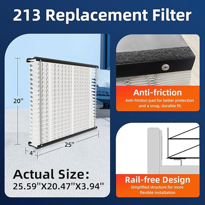 3 Pack 213 Replacement Air Filter, MERV 13, Actual Size: 20.47"x25.6"x3.94" - Image 4