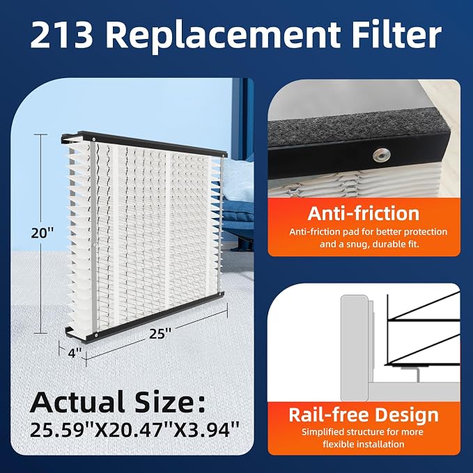 213 Replacement Air Filter, MERV 13, Actual Size: 20.47"x25.6"x3.94", Nominal - Image 3