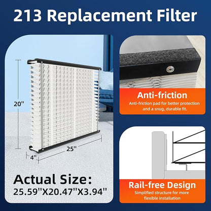 2 Pack 213 Replacement Air Filter, MERV 13, Actual Size: 20.47"x25.6"x3.94" - Image 3