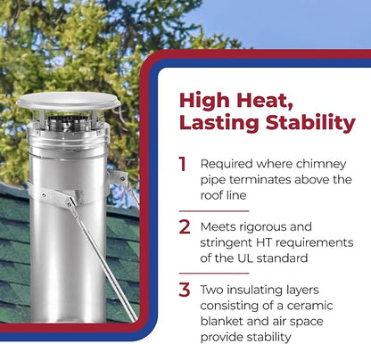 DuraVent DuraPlus 8 Inch Stainless Steel Round Chimney Cap - Image 5