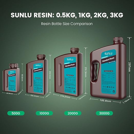 SUNLU 3D Printer Resin 2kg, Fast Curing Standard 3D Resin - Image 8