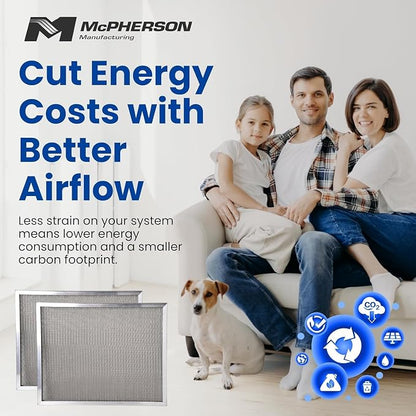 McPherson Reusable Air Filter 25x16x1 | Washable MERV 8 | Made in USA Metal - Image 6