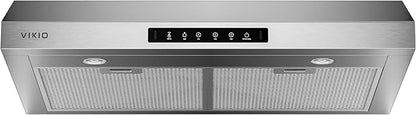 30 Inch Under Cabinet Range Hood, 900CFM Fast Venting Ducted, Kitchen Hood by VIKIOHOME