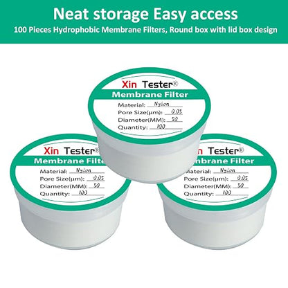 Xin Tester 100 Pieces Nylon Disc Membrane Filters, 50 mm Diameter, 0.05µm Pore - Image 6