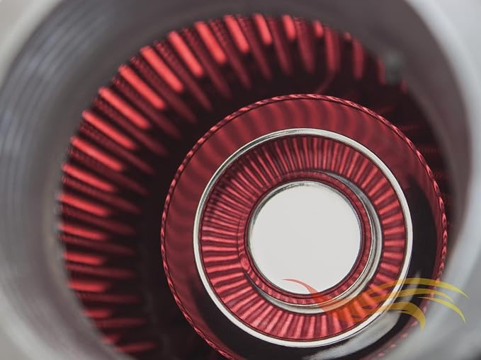 RED 4 inch 102 mm Inlet Truck Air Cone Replacement Performance Washable - Image 7