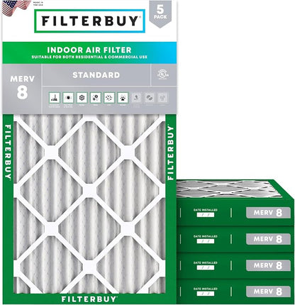 Filterbuy 20x36x2 Air Filter MERV 8 Essential Dust & Allergy Defense, by Filterbuy