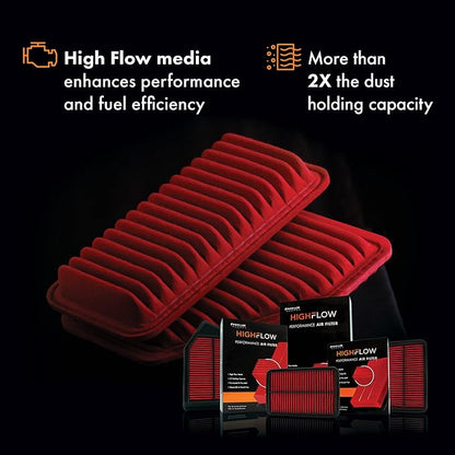HIGHFLOW High Performance, Pre-Oiled Disposable Engine Air Filter PA99222X | - Image 3