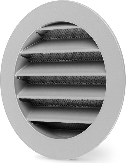 calimaero® WSGG 4" Inch Gray Round Metal Air Vent Grill Cover Flat Louver by Calimaero