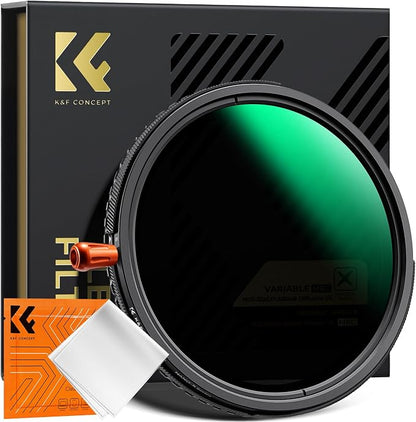 K&F CONCEPT 46mm Black Diffusion Mist Effect 1/4 & Variable ND2-32 & Circular by KFCONCEPT