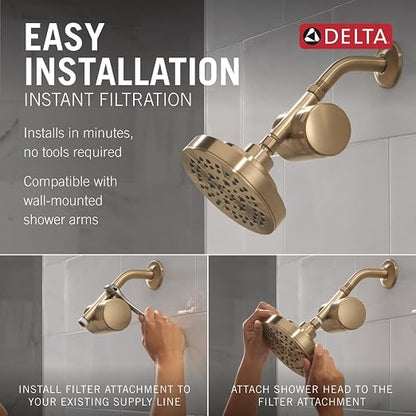 Delta Faucet Clarifi Standard Shower Filter Attachment Gold - Image 4