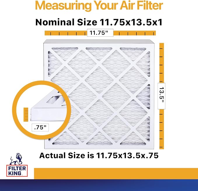 Filter King Air Filters 11.75x13.5x1 | 4-PACK | MERV 13 HVAC Pleated AC Furnace - Image 2