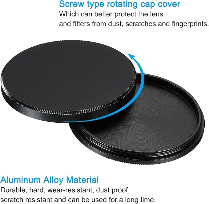PATIKIL 43mm Lens Cap, Camera Lens Cap Cover Universal Lens Filter Stack Cap - Image 4
