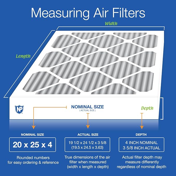 Nordic Pure 20x25x4 Pleated Plus Carbon Air Filters MERV 8 6 Pack - Image 2