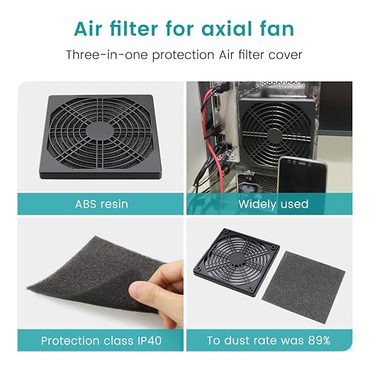 Wathai 2 Pack 120mm PC Fan Dust Filter Cover Computer Mess - Image 4