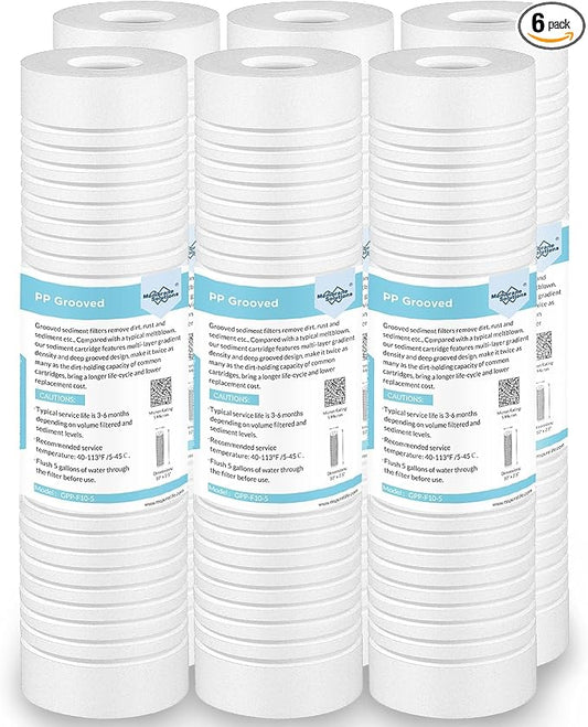 Membrane Solutions Grooved Sediment Water Filter Cartridge, 1 Micron Whole by MembraneSolutions