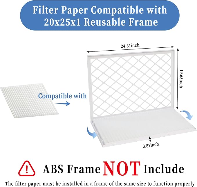 5 Pack 20x25x1 MERV 11 Air Filter Refills, Replaceable Filter Media only - Image 4