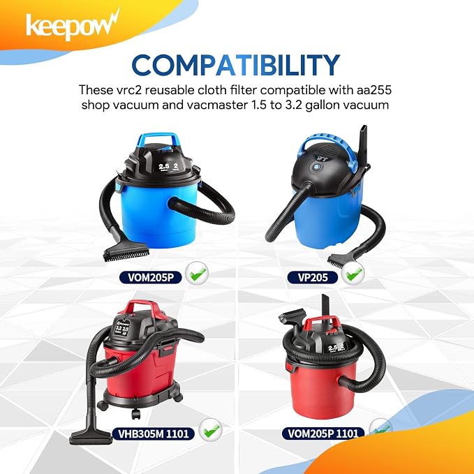 KEEPOW 10 Pack VRC2 Cloth Filter Compatible - Image 2