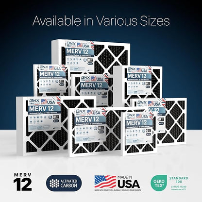 BNX TruFilter 14x14x1 MERV 12 Odor Defense AC Furnace Air Filter - Image 9