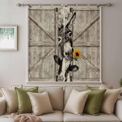 Funny Farm Animals Bedroom Curtains 72 Inch Length, Window Curtains Tab Top - Image 9