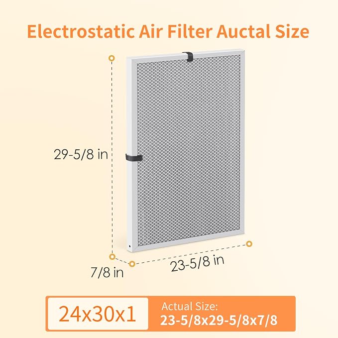 2-Pack 24x30x1 MERV 8 Reusable & Washable Electrostatic Air Filters - Image 2
