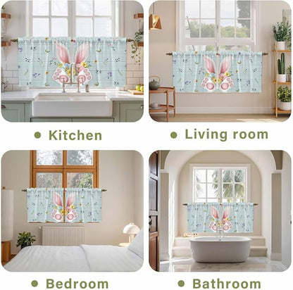 Easter Kitchen Tier Curtains 24 Inch Long 2 Panel Set, Rod Pocket Cafe Small - Image 8