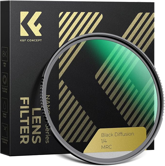 K&F CONCEPT 55mm Black Diffusion 1/4 Filter Mist Cinematic Effect Filter by KFCONCEPT
