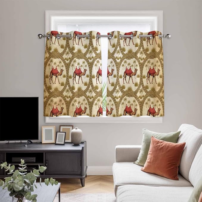 2 Panel Kitchen Cafe Curtains, Home Decor Window Covering Tier Curtains - Image 5