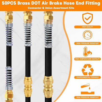 32PCS Brass DOT Air Brake Hose End Fitting Kit - Image 5