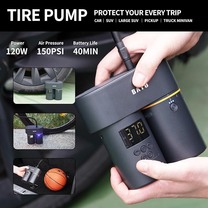 BAYU 4 in 1 Car Smart Kit, 19000PA Car Vacuum Cleaner, 200PSI Cordless Pressure - Image 5