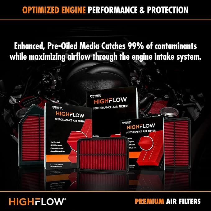 HIGHFLOW High Performance, Pre-Oiled Disposable Engine Air Filter PA99540X | - Image 7