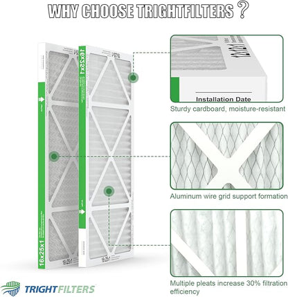 16x25x1 Air Filter 6 Pack, Durable MERV 8 Pleated Home HVAC AC Furnace Filters - Image 4