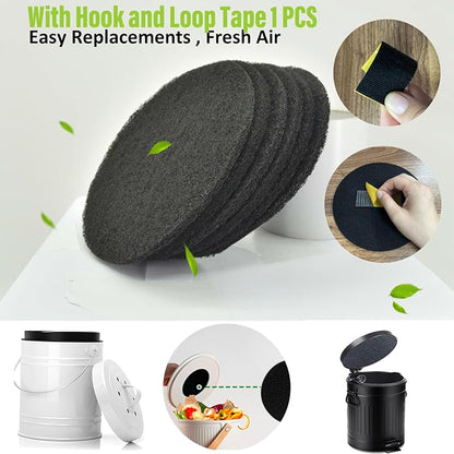 7.25 inch Compost Filters for Countertop Bin Saiqiang 12Pack Charcoal Filter - Image 2