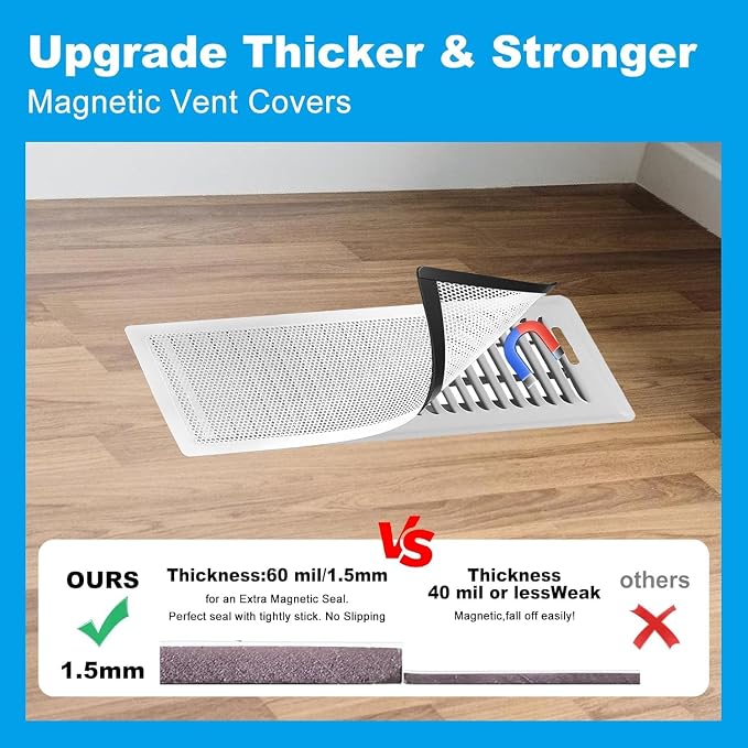 6-Pack White Magnetic Vent Covers 5x13 Inch - Image 5