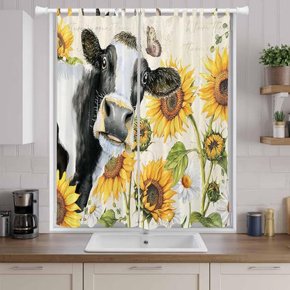 Yellow Sunflowers Living Room Curtains 96 Inch Length, Window Curtains Tab Top - Image 9