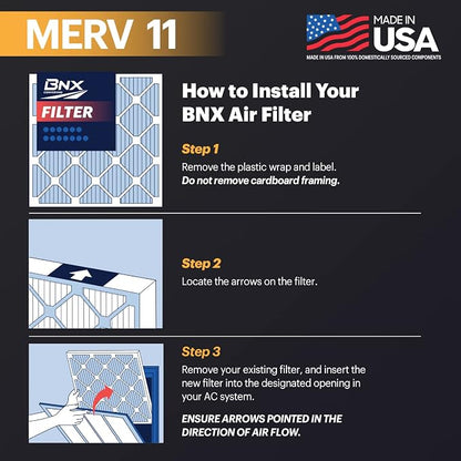 BNX 20x25x1 MERV 11 Air Filter 4 Pack - Image 5