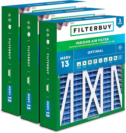 Filterbuy 17.5x21x5 Air Filter MERV 13 Optimal Smoke & Allergy Defense by Filterbuy