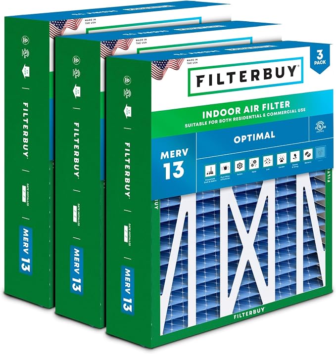 Filterbuy 20x23x5 Air Filter MERV 13 Optimal Smoke & Allergy Defense, Pleated by Filterbuy
