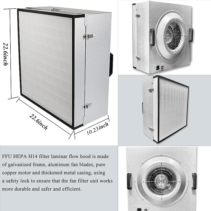 HEPA H14 Filtration Laminar Flow Hood, Updated Fan Filter Unit, Laminar Air - Image 3